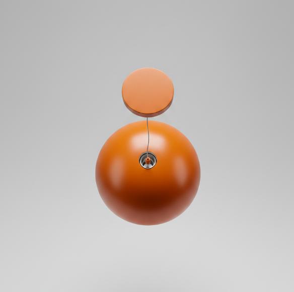 Orange Dome Ceiling Light